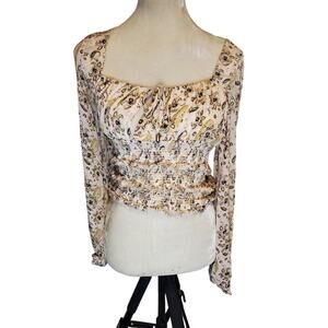 Free People Crop‎ Pink Paisley Medium